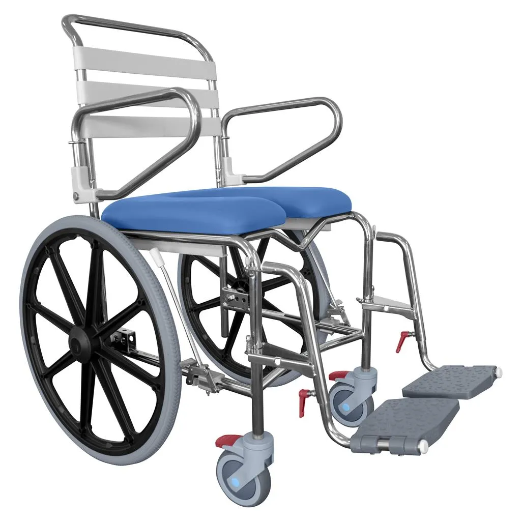 UCare Self Propelled Shower Commode with Swing-Up Arms and Swingaway Footrest