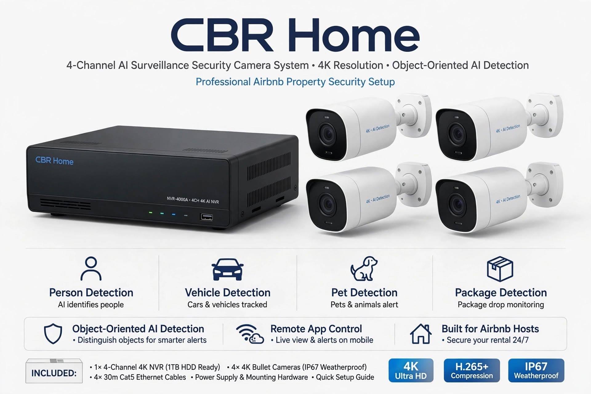 CBR Home 4-Channel AI 4K Security System